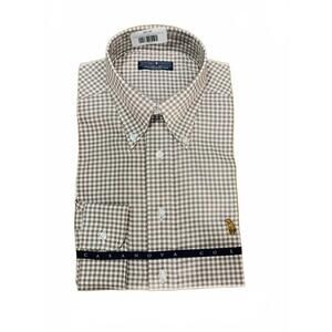 NEW SOUTHERN CASANOVA men's gingham short sleeve button down polo in brown